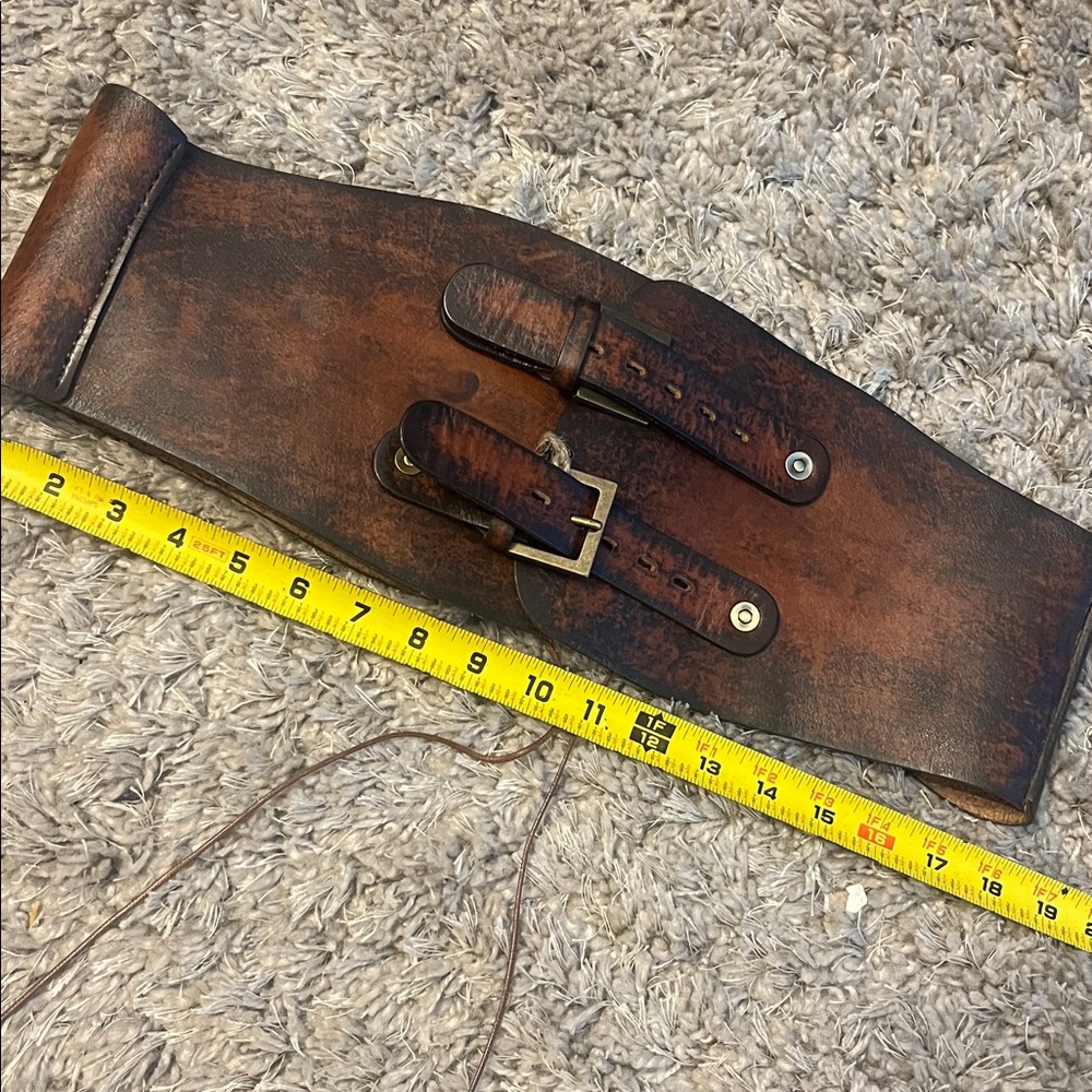 Vibaly Pel Leather boho Steampunk Corset Belt. Renaissance Retail $450 Used once - Picture 8 of 9